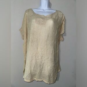Mes Demoiselles Paris Cream Knit Joie Boho Flowy Crochet Top EUC Size‎ 36 (US 4)